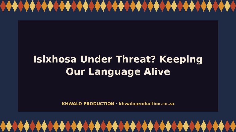 Isixhosa Under Threat? Keeping Our Language Alive
